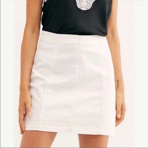 Free People White Denim Mini Skirt Size 8 High Rise